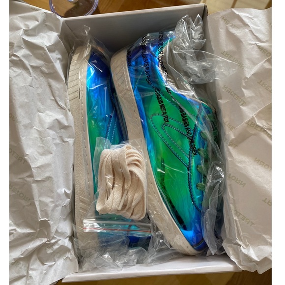 Brand New Iridescent Blue Low Sneakers - Picture 4 of 7